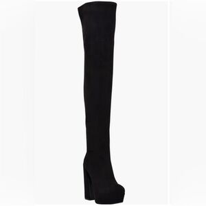 GUESS Women's Cristy Heavy Heel Platform Over The Knee Boots Cristy Boot shoes